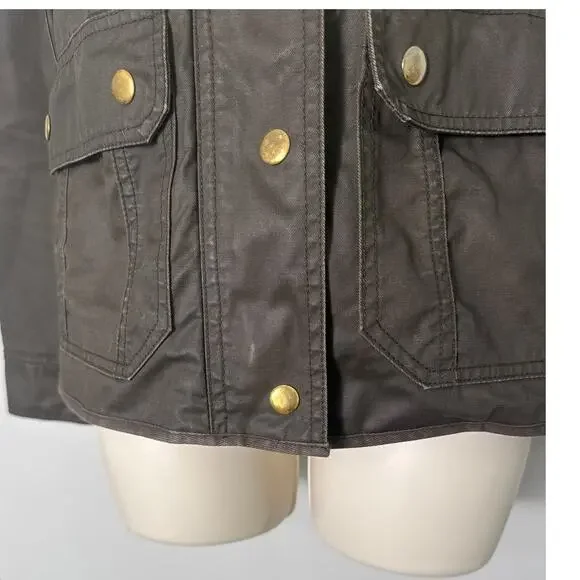J.‎ Crew Downtown Field Waxed Utility Jacket Olive Green Brown 19034 Size XS - Picture 11 of 11